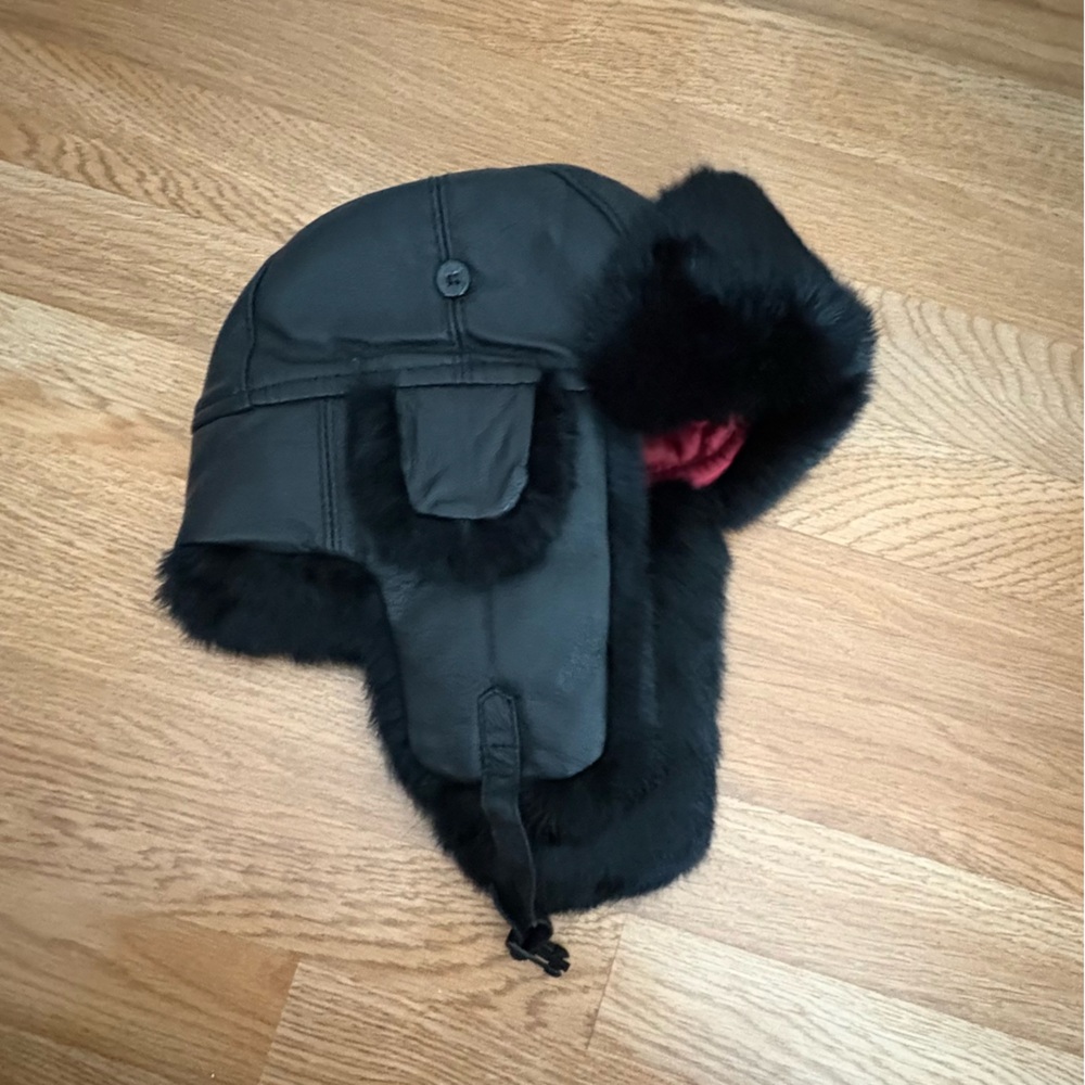 Nanushka Black Fur-Lined Hat